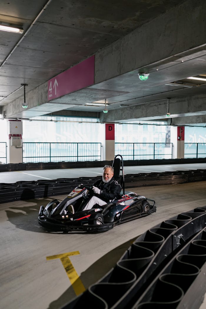 Experience thrilling indoor go-kart racing with high-speed fun and excitement.